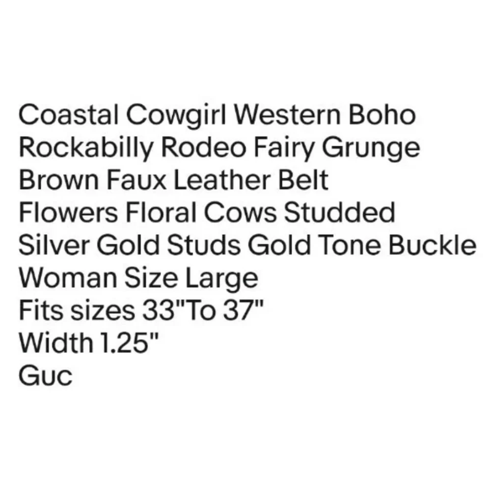 Coastal Cowgirl Western Rockabilly Belt Floral Cows Studded Woman Large 33